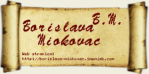 Borislava Miokovac vizit kartica